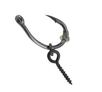 Fdit Kit de Tornillos y Tapones de Cebo Ronnie Rig, Anzuelos de Pesca de Calidad 6# para Pescadores de Carpas, PVC, Plata Brillante, 30 Uds.