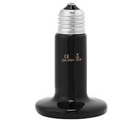 Fdit Lámpara De Calentador De Mascotas Bombilla De Emisor De Cerámica Infrarroja Bombilla De Luz De Reptiles Para Terrarios De Reptiles Emisión De Calor 220V(75W Negro)