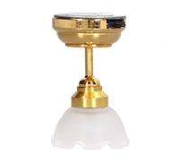 Fdit Lámpara de Cúpula para Casa de Muñecas, Luz Vintage en Miniatura a Escala 1:12 con LED y Batería para Casa de Muñecas, Sala de Estar, Dormitorio, Decoración DIY