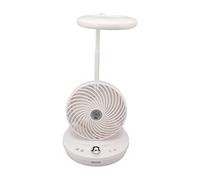Fdit Lámpara de Escritorio Ajustable Ventilador Humidificador Brillo Energía Eólica Multifuncional para Estudio Oficina Blanco