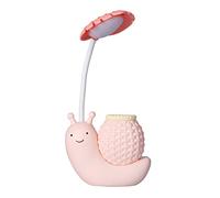 Fdit Lámpara de Escritorio LED, Cuello de Cisne Flexible con Batería Integrada y Portalápices, Portátil Plegable para Oficina, Dormitorio, Habitación de Niños, Camping, Viajes (PINK)