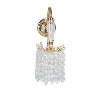 Fdit Lámpara de Pared con Cuentas en Miniatura para Casa de Muñecas, Decoración Retro con Pilas para Sala de Estar, Metal Acrílico, 1,8 Cm, 5cm