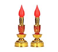 Fdit Lámpara de Vela, Luz Decorativa LED de bajo Consumo de Energía para Meditación de Yoga en la Oficina en Casa, Lámpara de Decoración Budista con Diseño de (de Vela eléctrica de Doble luz.)