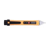 Fdit Lápiz de Prueba del Detector de Voltaje Digital con Linterna para Pruebas Eléctricas Rojo + Negro (Amarillo + negro)