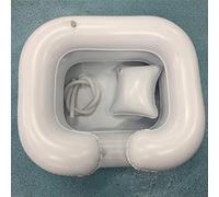 Fdit Lavabo Inflable para Lavado de Cabello Lavabo Portátil para champú Plegable para Lavado de Cabello con Bolsas de Aire Dobles Reposacabezas para Personas Mayores Postradas (WHITE)