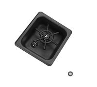 Fdit Lavadora Automática de Tazas, Limpiador de Enjuague de Acero Inoxidable Negro Mate con Salida de Agua de Múltiples ángulos, para Bar, Restaurante, Hotel, Cafetería, Tienda de té