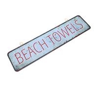 Fdit Letrero Náutico de Playa Vintage, Diseño Retro de Imitación de Metal para Decoración de Pared, Tablero de Densidad de 10x40cm con Ganchos para Colgar en Interiores y Exteriores (A)