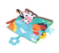 Fdit - Libro de tela con animales de dibujos animados, juguetes de despertar para bebés, herramienta de aprendizaje temprano, mejora las capacidades cognitivas para el desarrollo del lenguaje