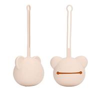 Fdit Linda Caja de Chupete de Silicona/soporte de Cubierta a Prueba de Manchas para bebé Recién Nacido, Conveniente para Viajar, Silicona Blanca, (Color del té con leche)