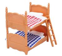 Fdit Litera para Muñecas con Escalera, Cama Doble en Miniatura de Plástico para Casa de Muñecas, Juguete Educativo para Más de 3 Años con Juego de Cama, Muebles de Muñeca Realistas para (Cama