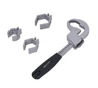 Fdit Llave de Baño Multifuncional, Herramienta de Reparación de Llave Ajustable, Aleación de Aluminio ABS, Mandíbula Ajustable con Resorte con Ergonómico para Válvula de Grifo,