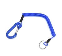 Fdit Llavero de Bobina de Resorte, Cordones de Pesca, Cuerda de Seguridad Retractor de Alambre de Acero Inoxidable para Acceso Rápido, Material de Revestimiento de TPU (Blue)