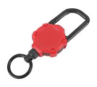 Fdit Llavero Retráctil Magnético con Alambre de Acero Inoxidable, Llavero Mosquetón Extensible de 70 Cm con Hebilla de Liberación Rápida, Estilo Industrial con para (rojo)