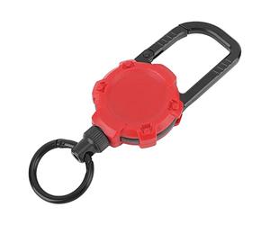 Fdit Llavero Retráctil Magnético con Alambre de Acero Inoxidable, Llavero Mosquetón Extensible de 70 Cm con Hebilla de Liberación Rápida, Estilo Industrial con para (rojo)