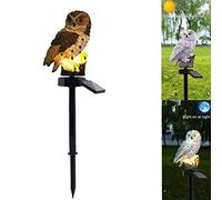 Fdit Luces Solares de Jardín con Forma de Búho, Luz LED para Paisaje, Decoración de Patio, con Lente Transparente, 43cm de Altura, Resistente Al Agua (BROWN)