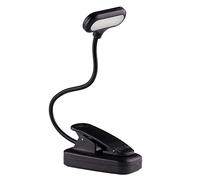Fdit Luz de Lectura con Clip LED, Protección para los Ojos, Brillo de 3 Niveles, Cuello Flexible, Luz Nocturna Portátil para Libros para Viajes en Casa, Luz Nocturna LED para Libros