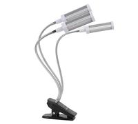 Fdit Luz LED de Cultivo de 3 Cabezales, Lámpara de Cultivo de Plantas de 72W, Luz de con Cuello de Cisne Ajustable 360 para Plantas de Interior, Suculentas, Flores y (Enchufe de la UE)