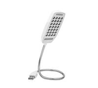 Fdit Luz LED USB Mini 28 LED portátil luz de lectura flexible cuello de cisne USB lámpara de lectura para computadora con interruptor (blanco)