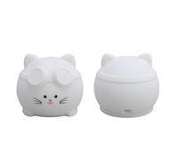 Fdit Luz Nocturna con Control de Grifo Regulable con Función de Gestión Inteligente del Sueño, Lámpara de Noche Recargable por USB de Silicona para Dormitorio (WHITE)