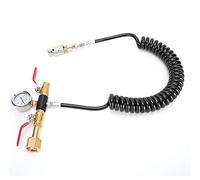 Fdit Manguera de CO2 Manguera de Dióxido de Carbono de Gas CO2 de Soda de Doble Válvula con Kit de Medidor de 1500 Psi para Corriente de Soda DIN477 TR21-4 W21.8-14