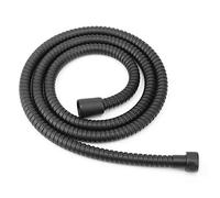 Fdit Manguera de Ducha de Metal de 1,5 m, Negro Mate, Acero Inoxidable de Alta presión, Tubo Flexible, Accesorio de baño, Cromado, Acero Inoxidable de Grado Extra Comercial, para Mano