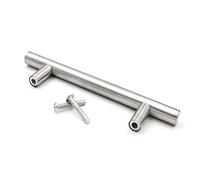 Fdit Manija de Puerta de Vidrio en Forma de T Tirador de Barra en T Manija de Gabinete en Forma de 20 Piezas Acabado Cepillado de Acero Inoxidable Diseño Engrosado Alargado para