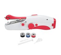Fdit Máquina de Coser de Mano, Mini Herramienta de Costura Inalámbrica Portátil para Reparaciones Rápidas de Bricolaje, Funciona con Pilas con Agarre Ergonómico, Perfecta para (rojo)