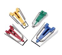 Fdit Máquina para Hacer Cinta Al Bies, 4 Tamaños, 6 Mm, 12 Mm, 18, 25, Kit de Carpetas de Tela de Plástico para Costura de Bricolaje, Encuadernación de Acolchados, con Guía