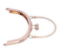 Fdit Marco de Cierre de Bolso, Cierre de Bolsa de Metal de 6,5 Pulgadas con Diseño Retro Tallado para Hacer Carteras y Monederos, Marco de Aleación de Hierro para Decoración y (Oro B01-028-00509)