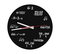 Fdit Math Reloj de Pared Fórmulas matemáticas Reloj Divertido Ecuaciones matemáticas Negras Reloj de Pared Colgante Decorativo Reloj de Pared matemático para Escuela Oficina en el hogar