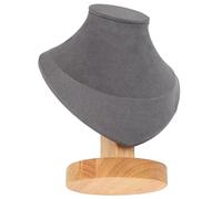 Fdit Media Cadena Soporte Clear PU Cadena de Cuero con Espectáculos de Intercambio, Organización del Collar, Material: Franela/tamaño: 5.7 X 3.5 X 8.1in/Set: 1 Collar (Gray)