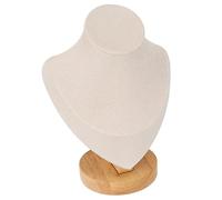 Fdit Media Cadena Soporte Clear PU Cadena de Cuero con Espectáculos de Intercambio, Organización del Collar, Material: Franela/tamaño: 5.7 X 3.5 X 8.1in/Set: 1 Collar (Beige)