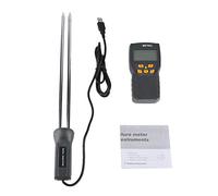Fdit Medidor de humedad multifuncional Sonda desmontable 2% -30% de humedad y rango de medición de temperatura de -10~60 °C para cereales, salvado, pasto forrajero