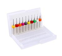 Fdit Microbrocas de Carburo, Juego de 10 Piezas, Rango de Tamaño de 0,3 Mm a 1,2 Mm con Vástago de 1/8 de Pulgada, PCB de Precisión y Taladros para Hacer Modelos con Diseño de Flauta