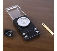 Fdit Mini Báscula Digital de Alta Precisión de 0,001 G, Pantalla LED Portátil con Diseño de Parabrisas, para Joyería, Pastillas de Oro, Medicina en Polvo, Diamont (20g/0,001g)