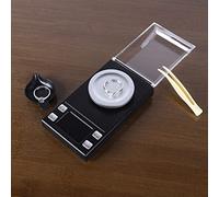 Fdit Mini Báscula Digital de Alta Precisión de 0,001 G, Pantalla LED Portátil con Diseño de Parabrisas, para Joyería, Pastillas de Oro, Medicina en Polvo, Diamont (50g/0,001g)