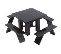 Fdit Mini Juego de Muebles para Casa de Muñecas, Banco Elegante de Madera Negra 1:12, Mano de Obra Exquisita para Niñas