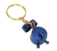 Fdit Mini Llavero de Tambor, Llavero de Instrumento Musical con Material Metálico para Amantes de la Música, Regalo, Mochila, Monedero, de Coche (BLUE)