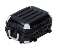 Fdit Mini Maleta Dura de Viaje, Exquisita Simulación de Vida, Maleta de Viaje para Casa de Muñecas, Decoración en Miniatura 1:12 (Black)
