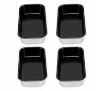 Fdit Mini Molde para Pan de 4 Piezas, Mini Moldes para Pan Antiadherentes de Aluminio, Alta Conductividad, a Prueba de Calor, Grado Alimenticio para Pastel de de Plátano,