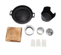 Fdit Mini Parrilla para Barbacoa, Parrilla de Mesa Portátil Fácil de Montar con Sartén Antiadherente para Acampar, Picnic, Hogar, Fiesta Al Aire Libre (HN-BBQ18D)