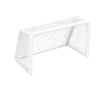 Fdit Mini Portería de Fútbol, decoración de Casa de Muñecas de Acero para Pecera o Proyecto de Bricolaje, Modelo Deportivo en Miniatura Blanco para Juegos Interactivos de Niños (White)