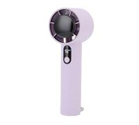 Fdit Mini Ventilador Portátil de Mano, Ventilador Silencioso con Pantalla Digital Ajustable de 5 Velocidades para Acampar Al Aire Libre, Viajeros y Trabajadores de Oficina (Violeta)
