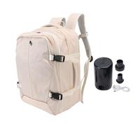 Fdit Mochila de Compresión Al Vacío, Expandible en la Mochila de Viajes de la Mochila con Capacidad de 36-55 litros, Compartimento para Laptop de 17.3 Pulgadas a Prueba de Agua, (Beige)