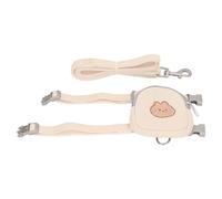 Fdit Mochila para Mascotas, Arnés con Patrón de Animales, Chaleco con Correa Ajustable para Gatos, Perros Pequeños, Material de Algodón y Poliéster para Aventuras Al Aire Libre (Oso)