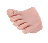 Fdit Modelo de Medio Pie de Silicona de Color de Piel Oscura para Entrenamiento de Arte de uñas: Ligero y Portátil (Izquierda)