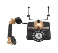 Fdit Modelo de Teléfono Antiguo con Cable, Decoración Exquisita de Teléfono Antiguo para Oficina, Hotel, Cafetería, Hierro de Resina, 18x9,5x17cm