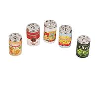 Fdit Modelos de Latas de Frutas en Miniatura para Casa de Muñecas, Mini Botellas Delicadas para Decoración de Casa de Muñecas, para Amantes de Las Artes y Manualidades, 5 Piezas de Mini Accesorios