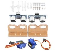 Fdit Módulo de Sensor Ultrasónico + Equipo de Dirección + Soporte de Montaje para Kit de Automóviles Robot con Evitación Avanzada de Obstáculos y Función de Rango