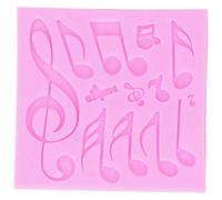 Fdit Molde de Silicona con Notas Musicales, Antiadherente de Grado Alimenticio, Molde para Hornear para Hacer Pasteles, Chocolate, Dulces y, Rosa Flexible de 10,5 X 11 Cm